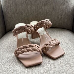 Dolce Vita Braided Block Heel Sandals - Tan